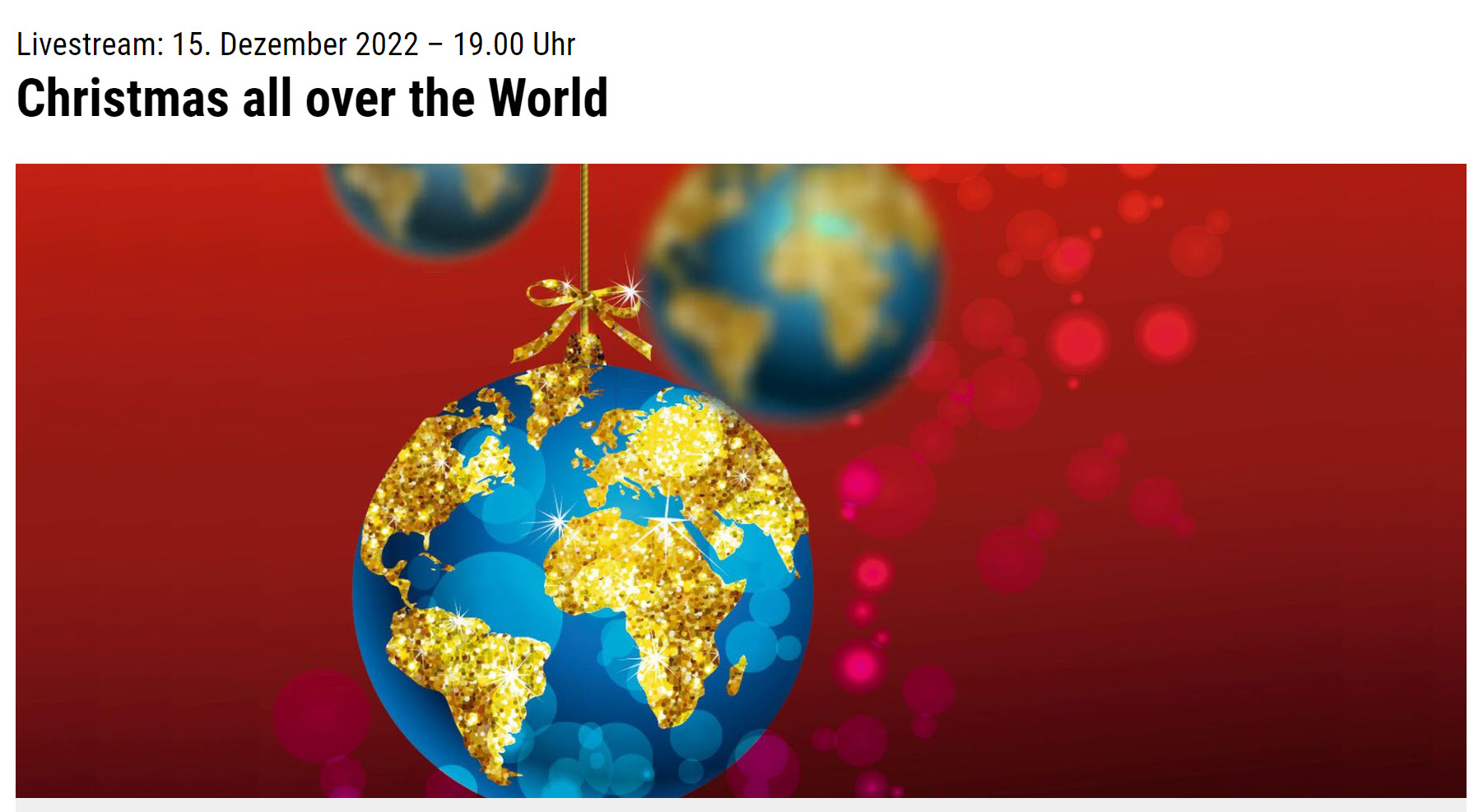 Christmas all over the World: Weihnachtskonzert mit dem hr-Orchester aus der Alten Oper in Frankfurt